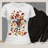 Dancing Skeleton in Fall Leaves Crewneck T-Shirt/Sweatshirt-Unisex